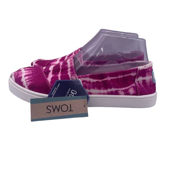 TOMS Alpargata Cupsole Slip On Shoes Fuchsia Rose Canvas Flats Womens 6.5 - Picture 2 of 6